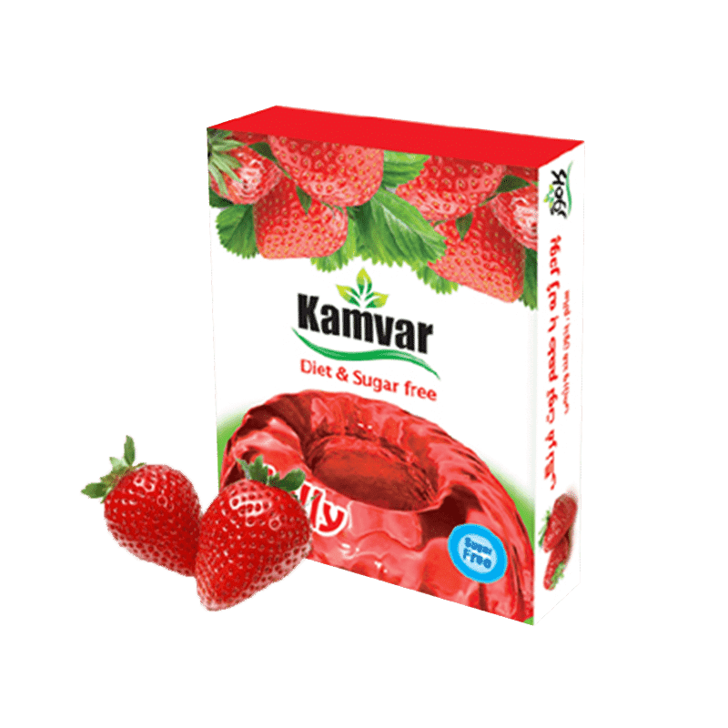 پودر ژله توت فرنگی بدون قند و رژیمی
